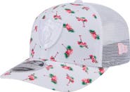 New Era Men's New Era White Las Vegas Raiders Adventure Flamingo Pattern 9SEVENTY Stretch-Snap Hat