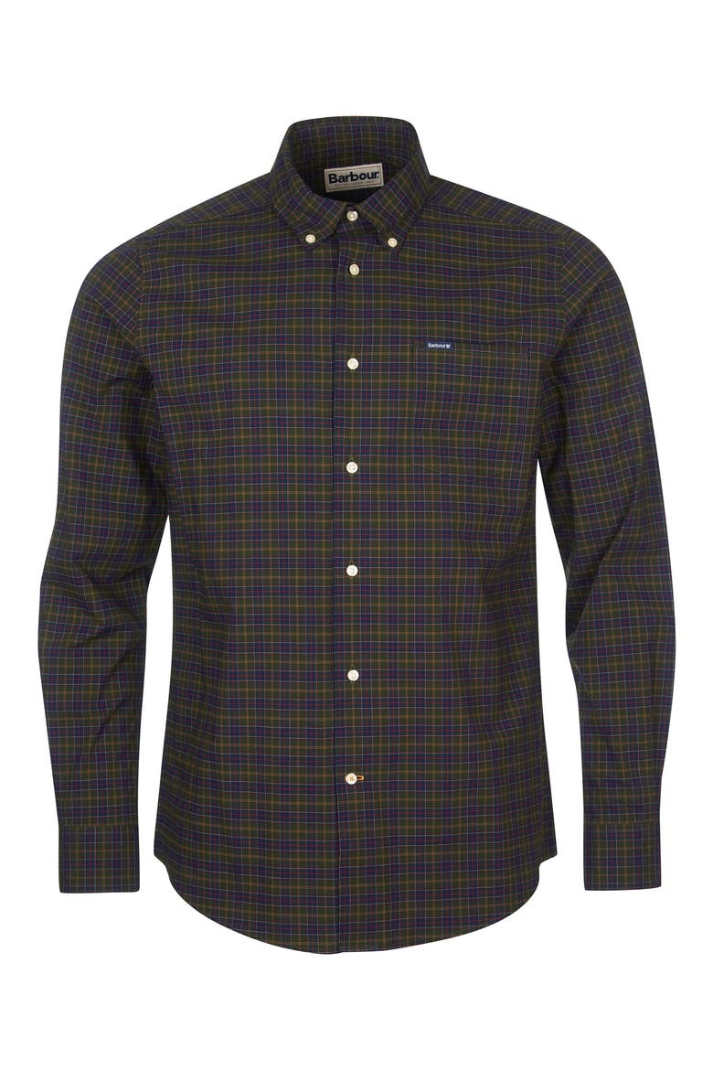 Lomond Tailored Fit Plaid Stretch Cotton Button-Down Shirt, Alternate, color, CLASSIC TARTAN