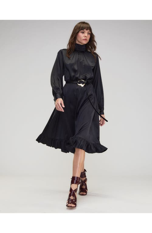 Cynthia Rowley Monroe Silk Charmeuse Dress In Black