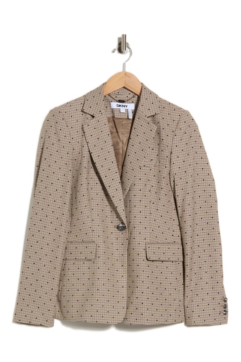 Dot Houndstooth Check Blazer, Main, color, TRAVERTINE/ BLACK MULTI