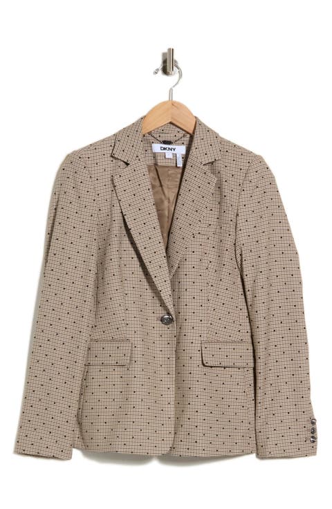 Dot Houndstooth Check Blazer