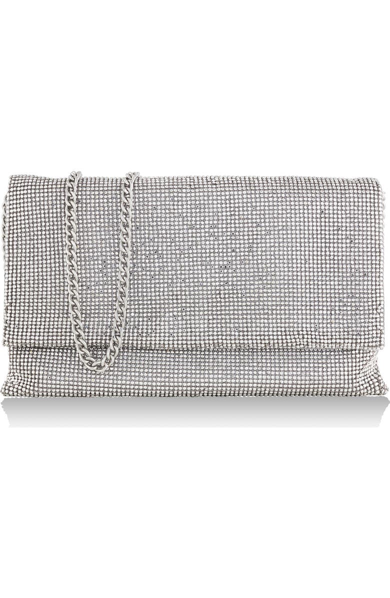 Whiting & Davis Gemma Crystal Clutch, Main, color, Pewter