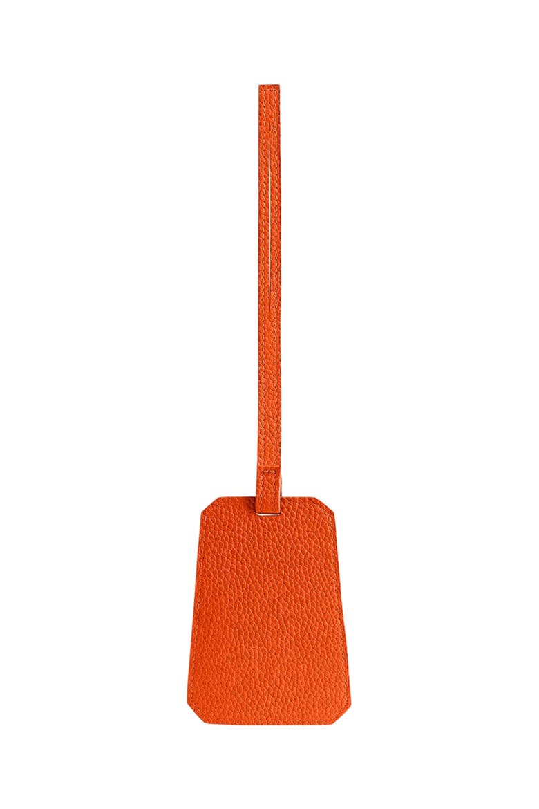 Leather Luggage Tag, Alternate, color, Manhattan Orange