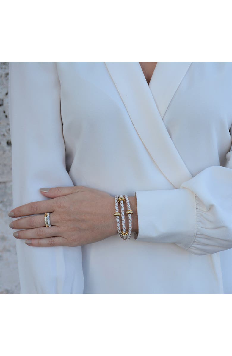 Liza Schwartz Gold Plated Pave Cubic Zirconia Bar Ring - Size 7, Alternate, color, 