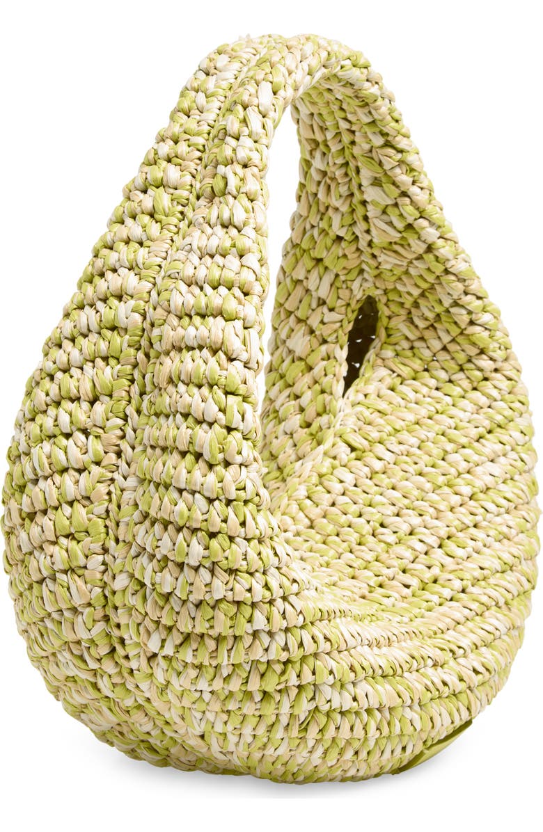 Khaite Medium Olivia Raffia Hobo Bag, Alternate, color, 675 Citron / White