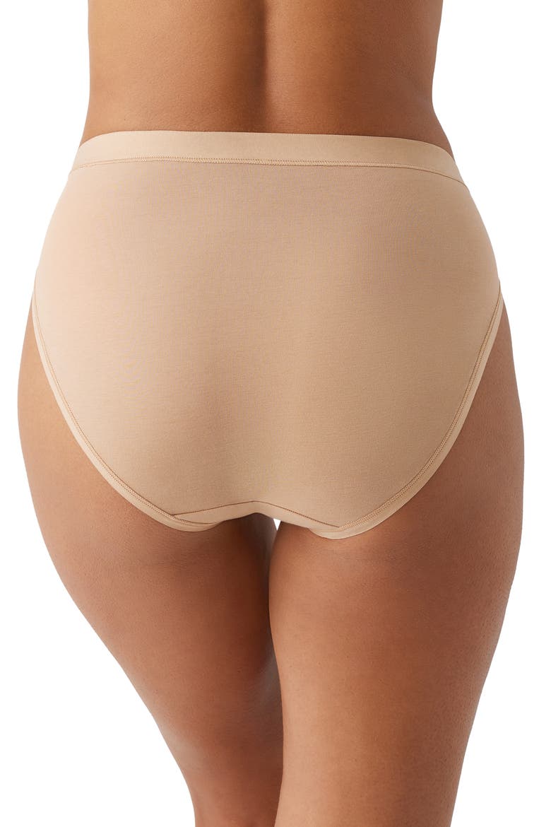 Understated Cotton Blend High Leg Briefs, Alternate, color, PRALINE