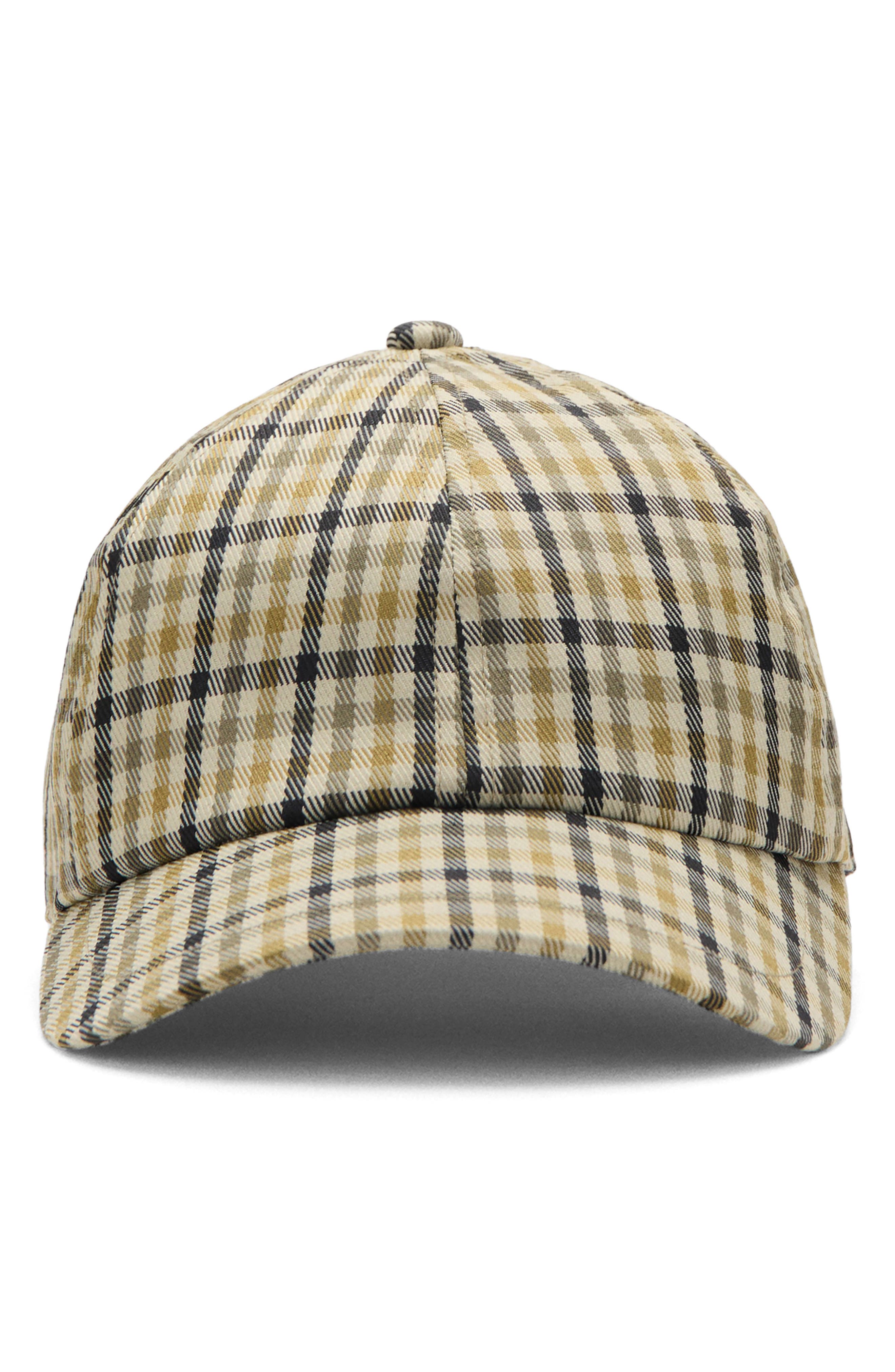 Mango Check Cap In Brown
