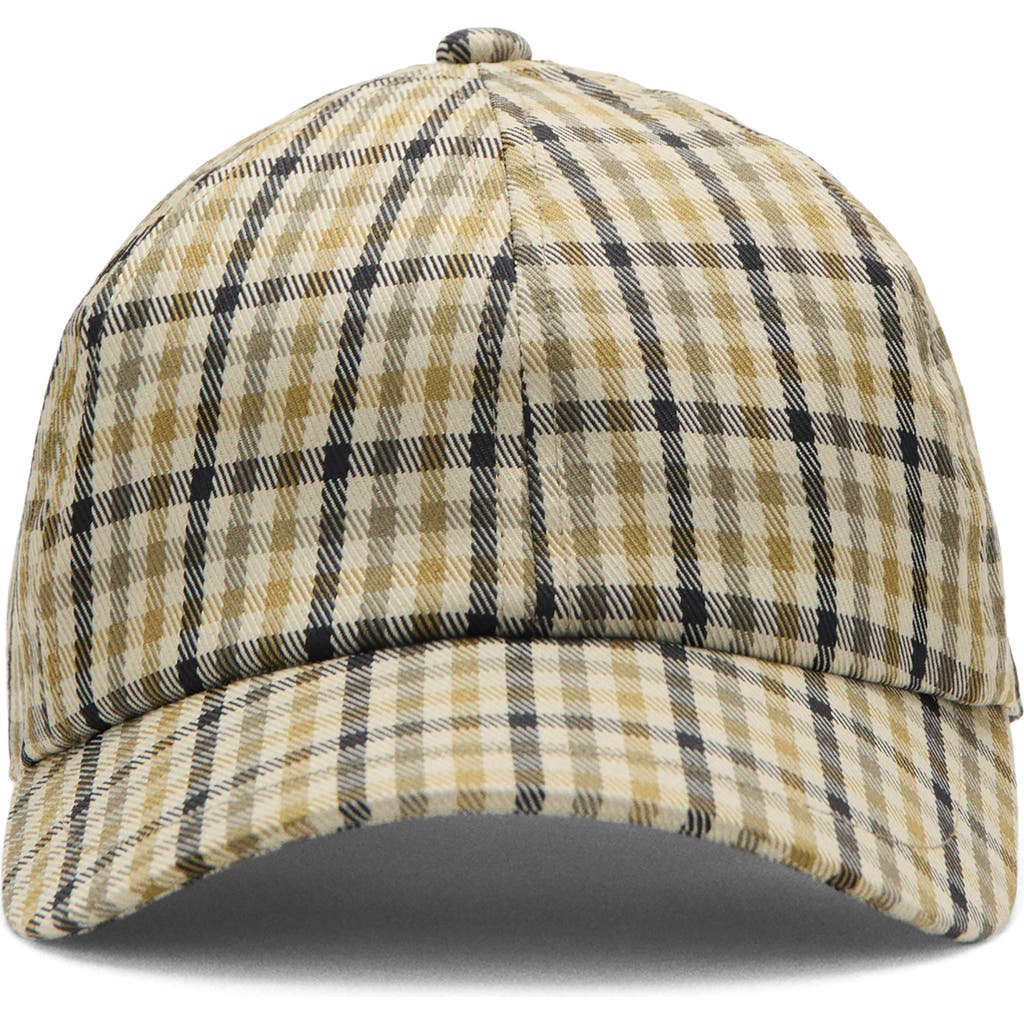 Mango Check Cap In Brown