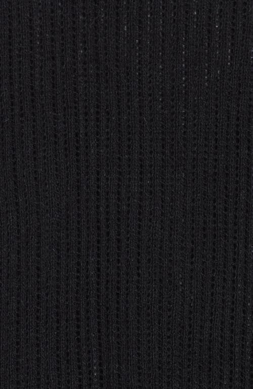 Portolano Open Knit Wrap Scarf In Black