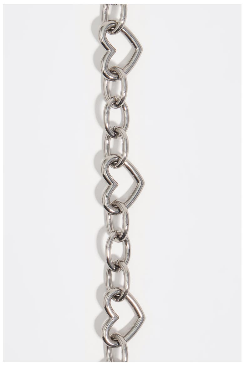 Heart Logo Metal Chain Necklace, Alternate, color, DARK SILVER