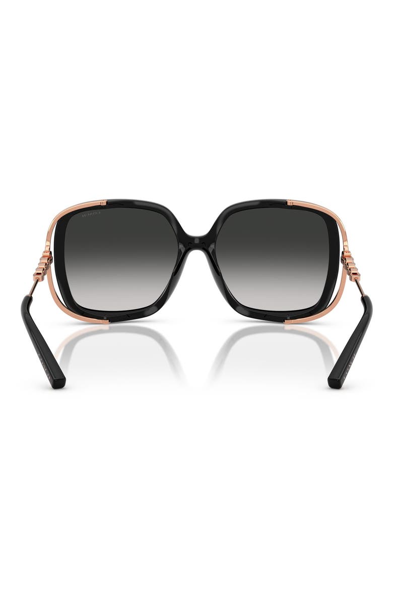 56mm Square Gradient Sunglasses, Alternate, color, BLACK