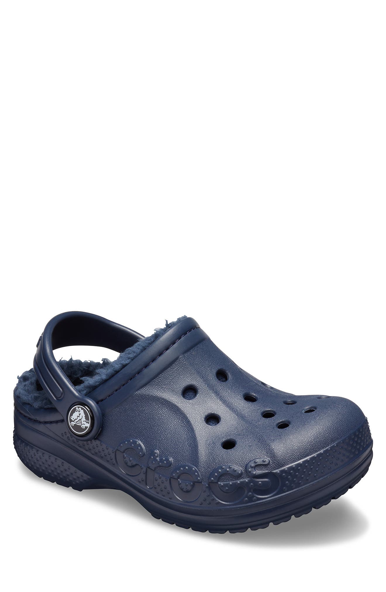 Baya Faux Shearling Lined Clog, Main, color, NAVY/NAVY
