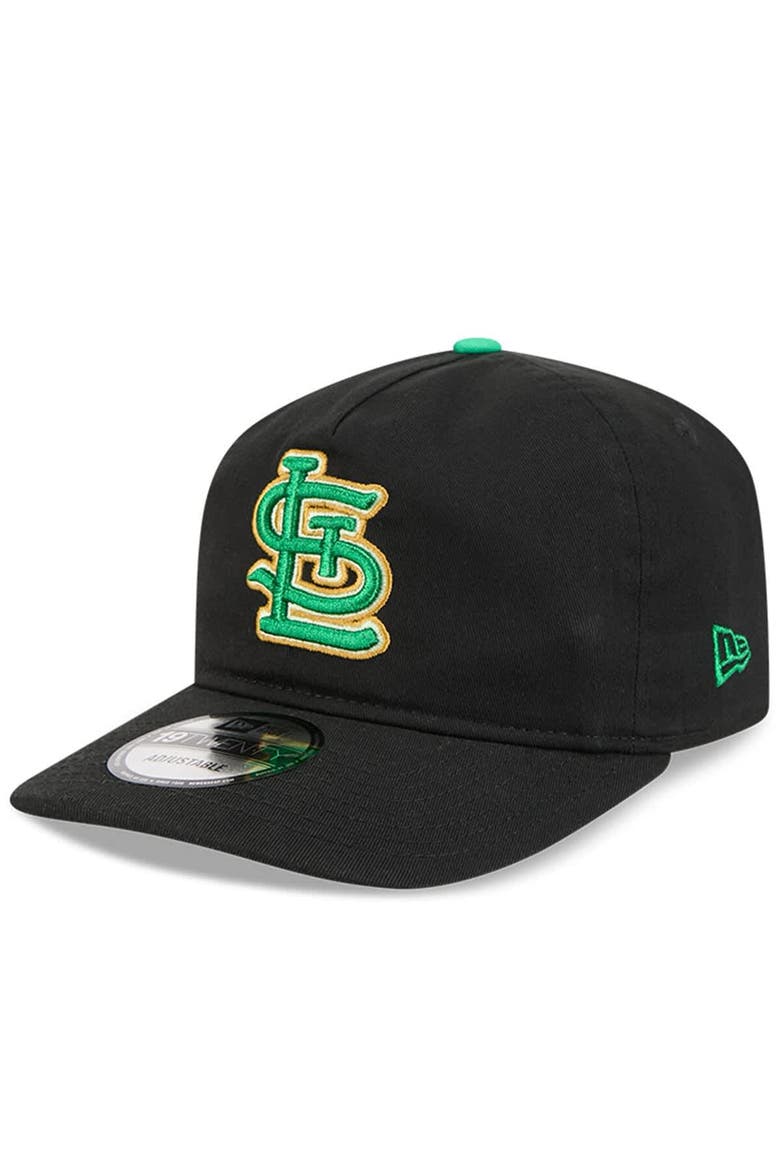 Men's New Era  Black St. Louis Cardinals 2026 St. Patrick's Day 19TWENTY Adjustable Hat, Alternate, color, Black