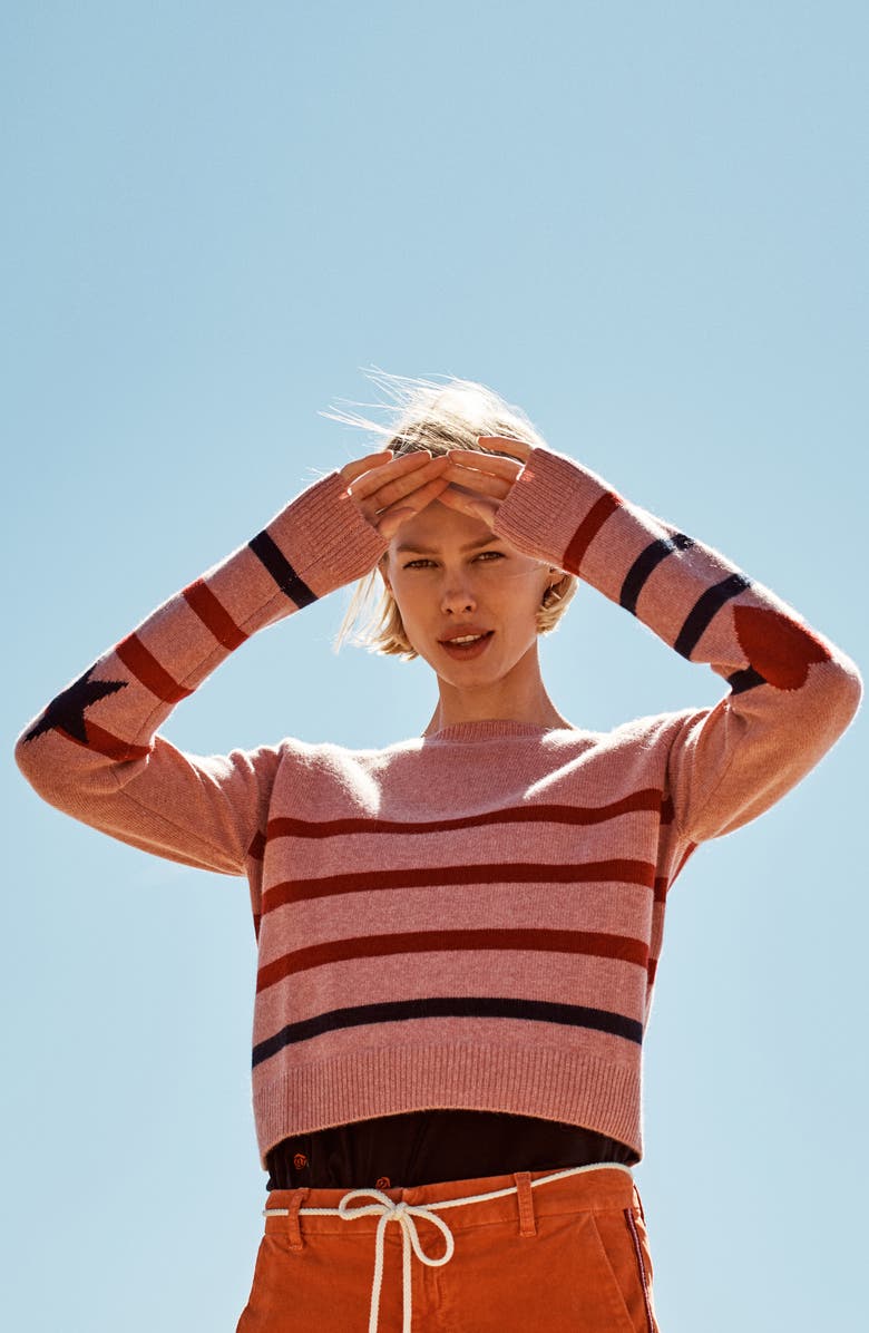 Sundry Stripe Wool & Cashmere Sweater, Alternate, color, 