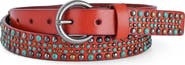 OLD TREND Amazonite Genuine Leather Studded Stitched Detail Belt