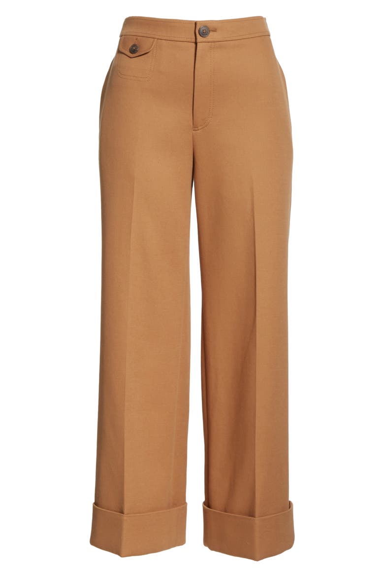 Cavalry Twill Cuffed Pants, Alternate, color, TOFFEE