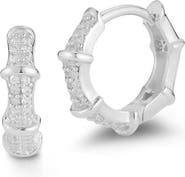 SPHERA MILANO Pavé Bamboo Hoop Earrings