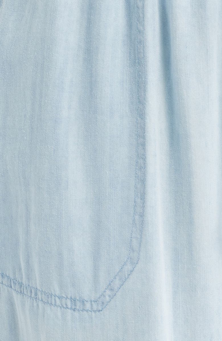 beachlunchlounge Asthin Chambray Drawstring Pants, Alternate, color, Bleach Wash