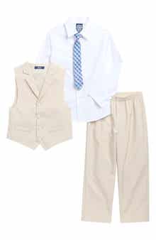 IZOD Kids' Four-Piece Poplin Vest Set