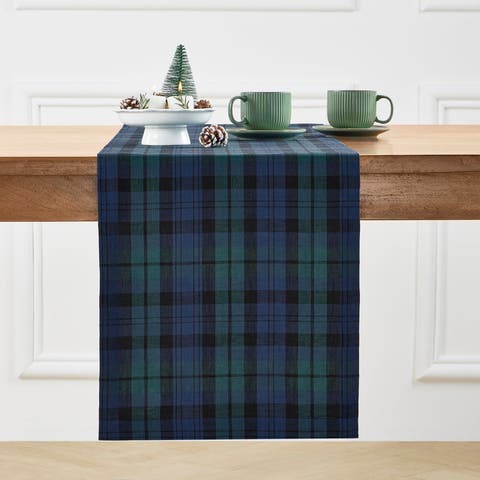 Linen Table Runner - Blackwatch Plaid