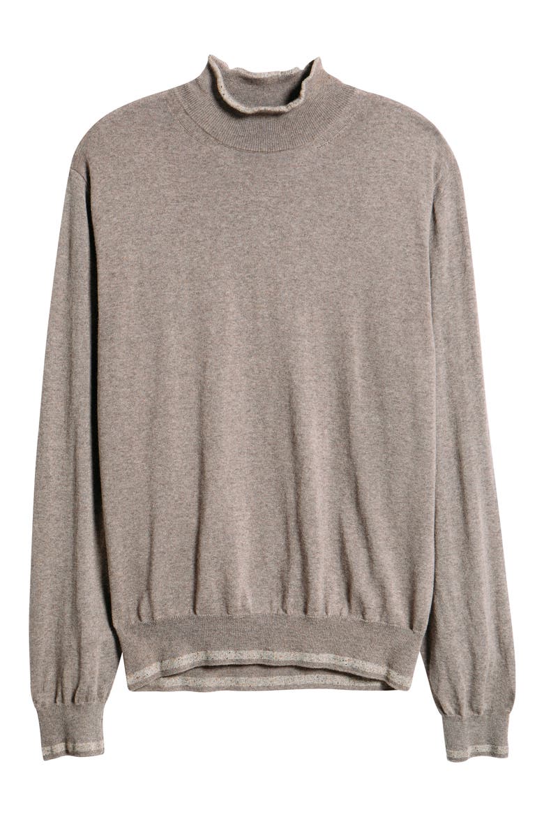 Mock Neck Wool & Silk Blend Sweater, Alternate, color, BEIGE