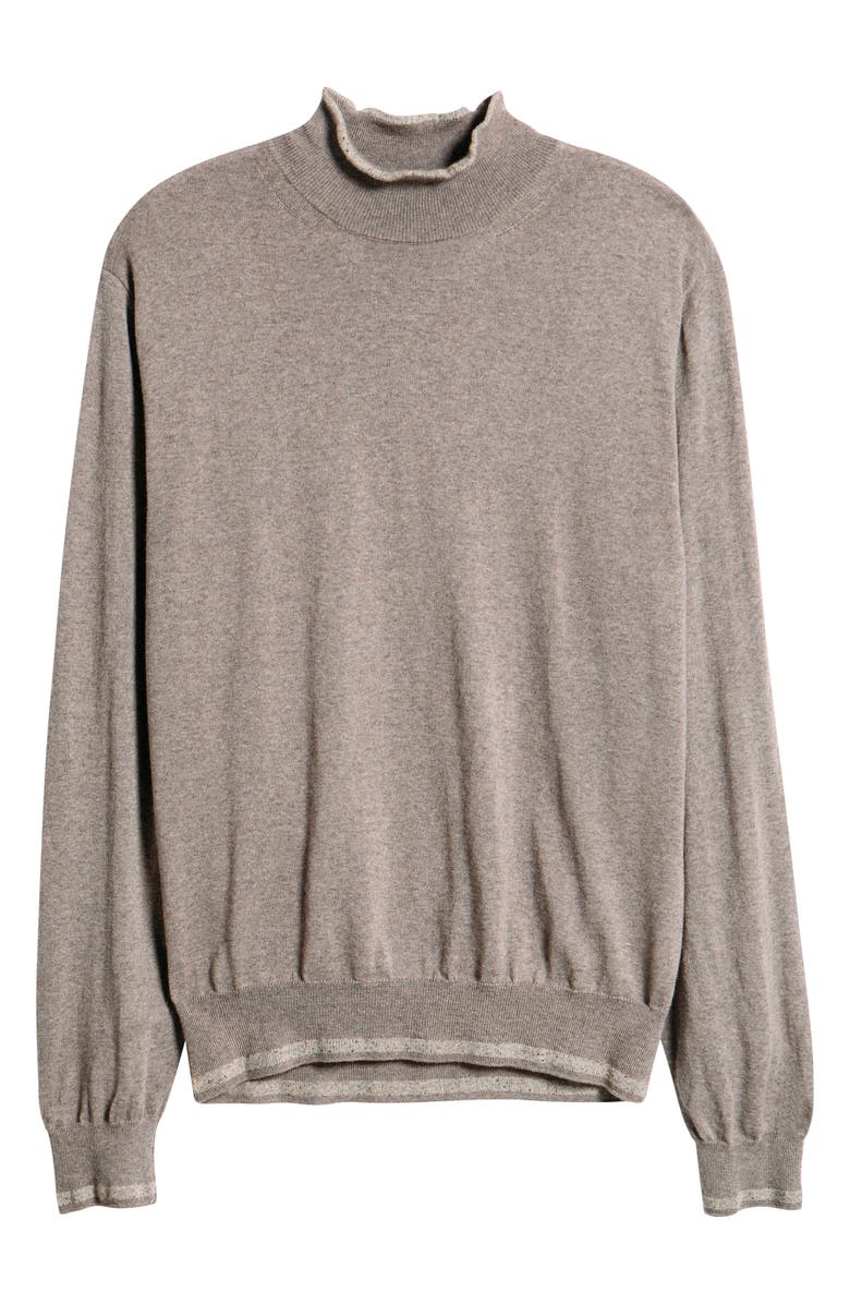 Canali Mock Neck Wool & Silk Blend Sweater, Alternate, color, Beige