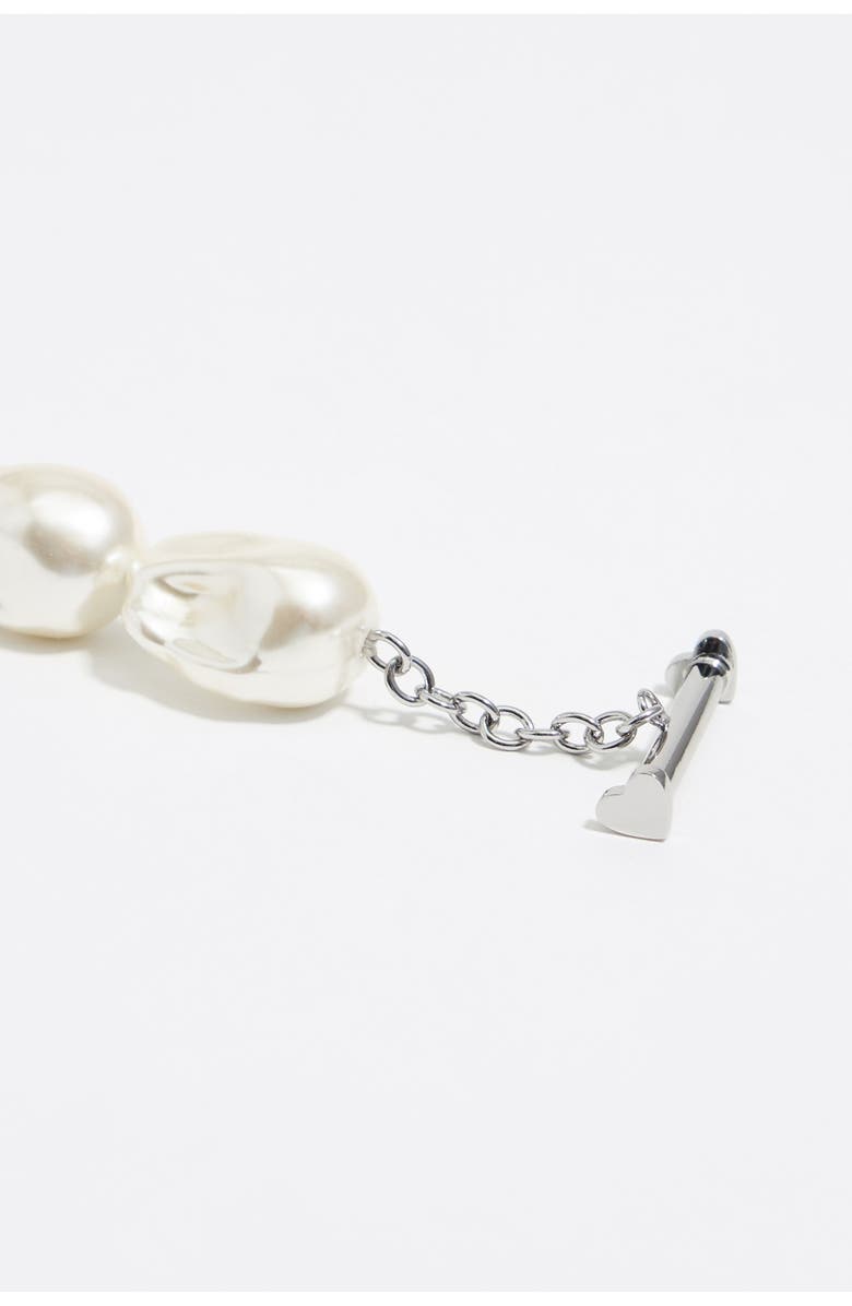 Bimba y Lola Chain Heart Logo Necklace, Alternate, color, Silver