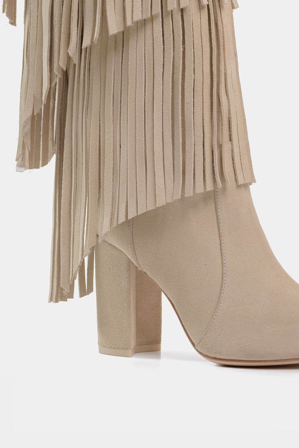 Dante Fringe Leather Tall Boots Vespa, Alternate, color, Beige