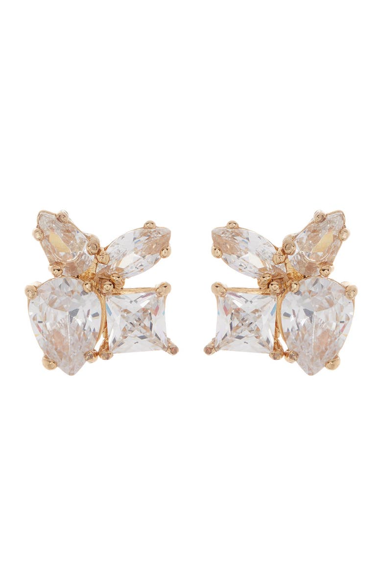 Kate Spade New York gold-tone crystal cluster stud earrings, Main, color,