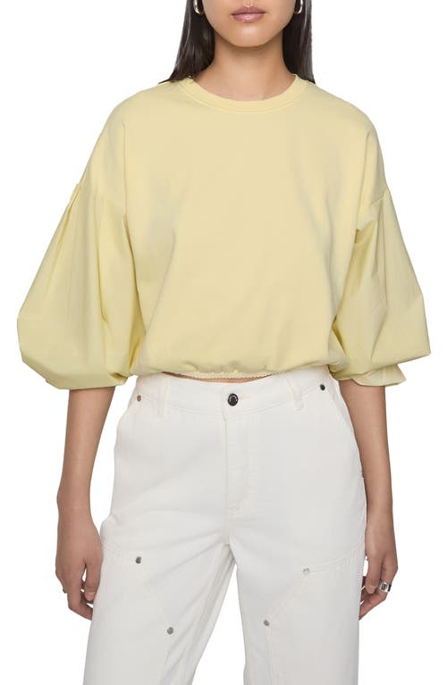 Rebecca Minkoff Julia Mixed Media Crop Cotton Blend Sweatshirt
