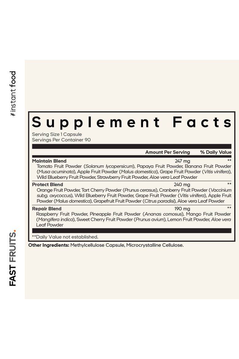 Instantfood Fast Fruits Daily Vitamins Supplement, Alternate, color, White