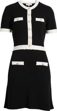 Mila Mae Contrast Button Rib Minidress