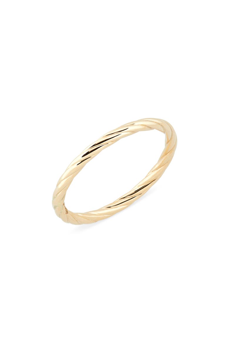 14K Gold Twisted Stackable Ring (Nordstrom Exclusive), Main, color, 14K YELLOW GOLD