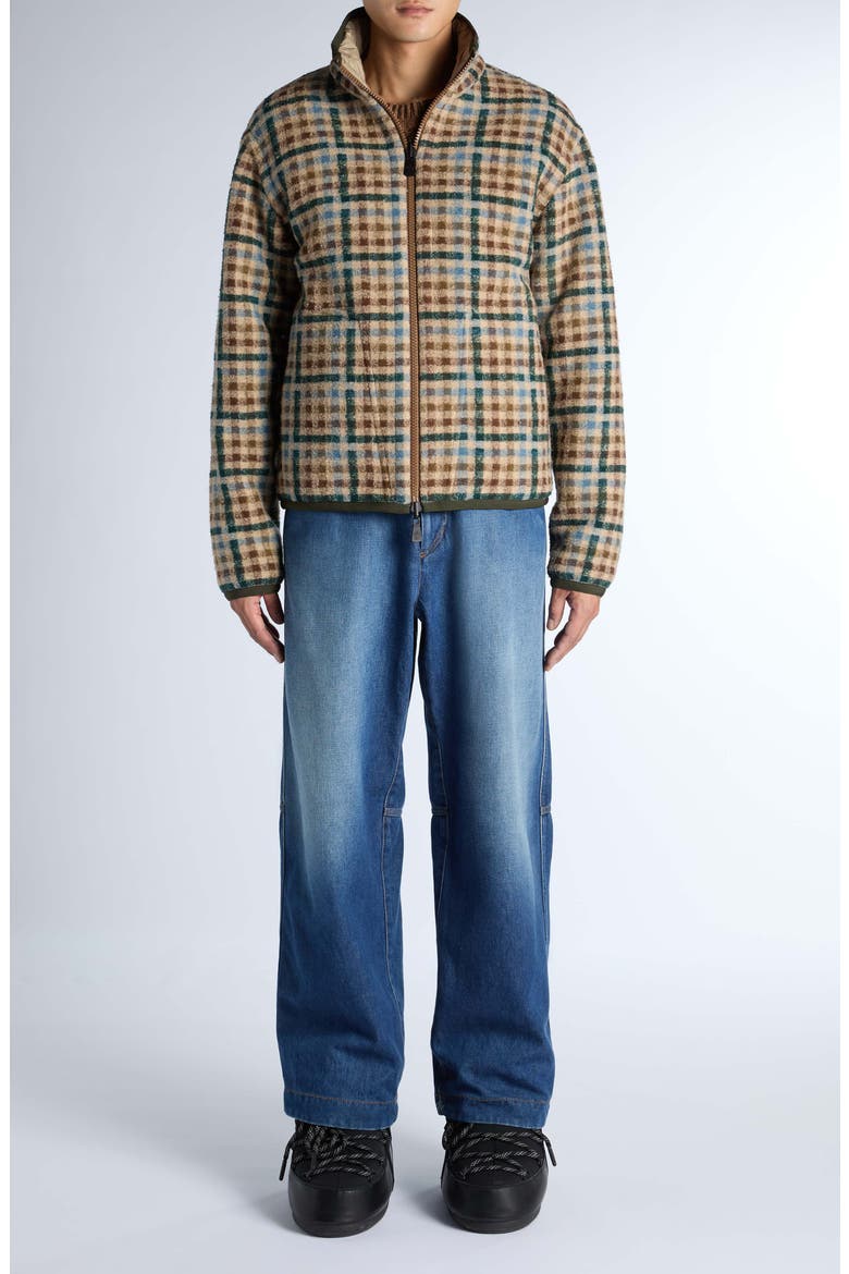 Plaid Fleece Zip Up Cardigan, Alternate, color, PLAID