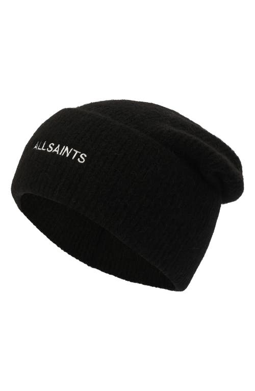 Allsaints Underground Rib Beanie In Black