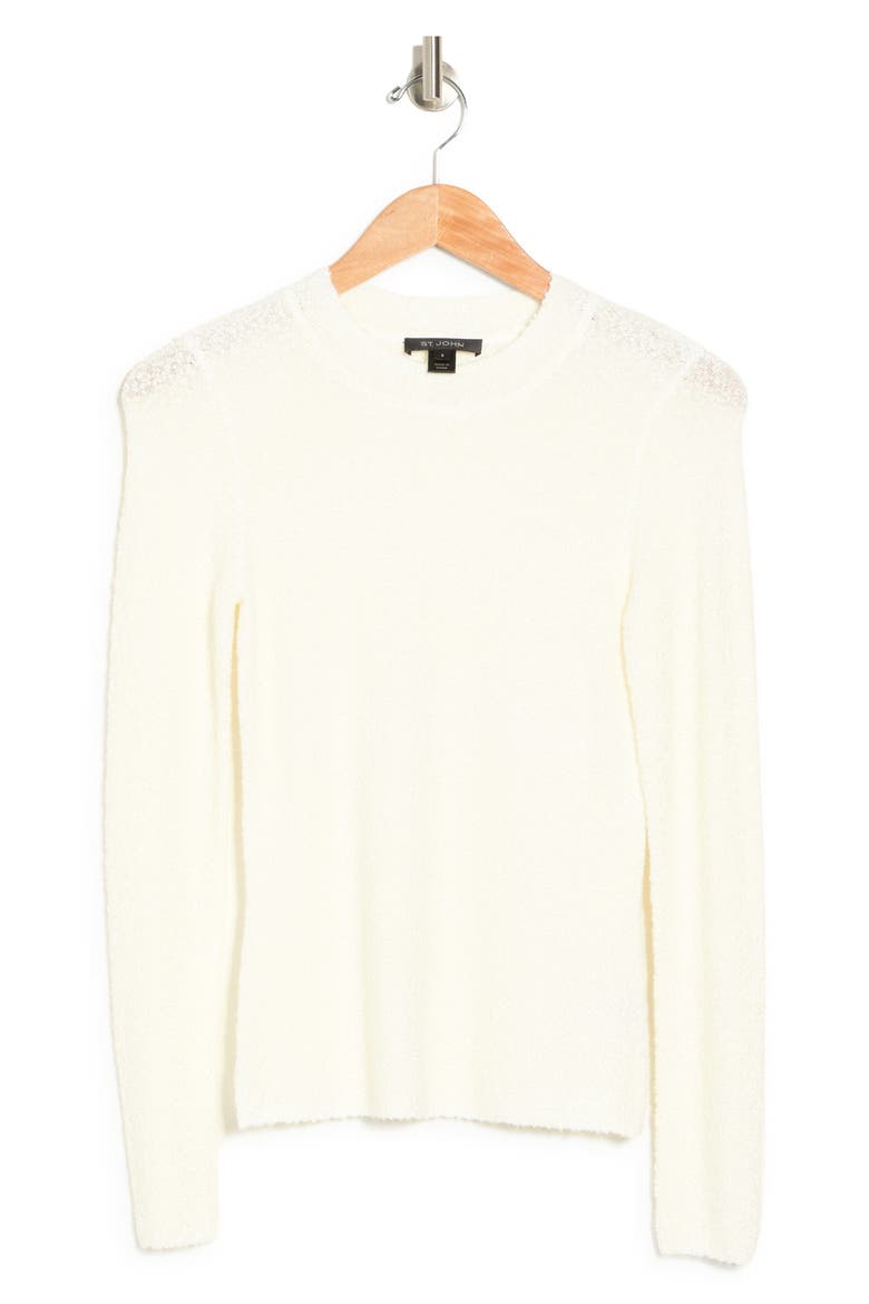 Boucle Crewneck Pullover Sweater, Alternate, color, ECRU