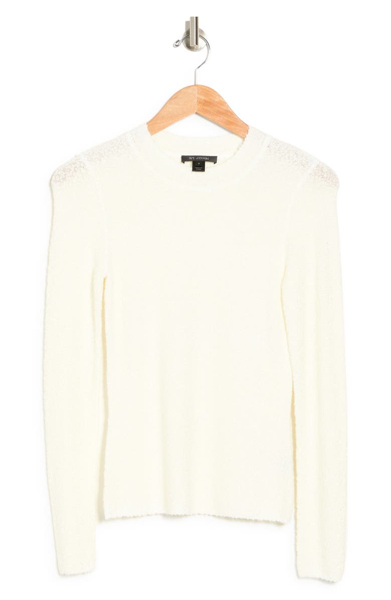 St. John Collection Boucle Crewneck Pullover Sweater, Alternate, color,