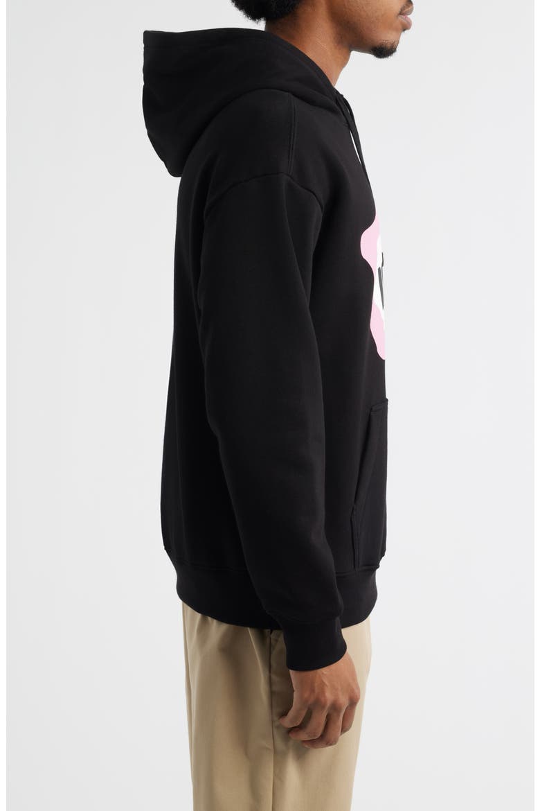 Flag Logo Cotton French Terry Graphic Hoodie, Alternate, color, BLACK