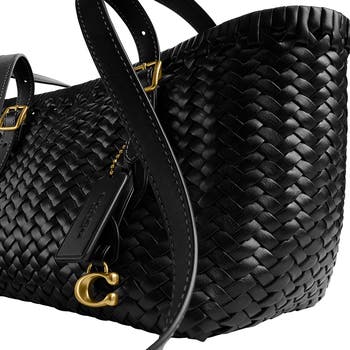 COACH Woven Leather Swing Tote | Nordstrom