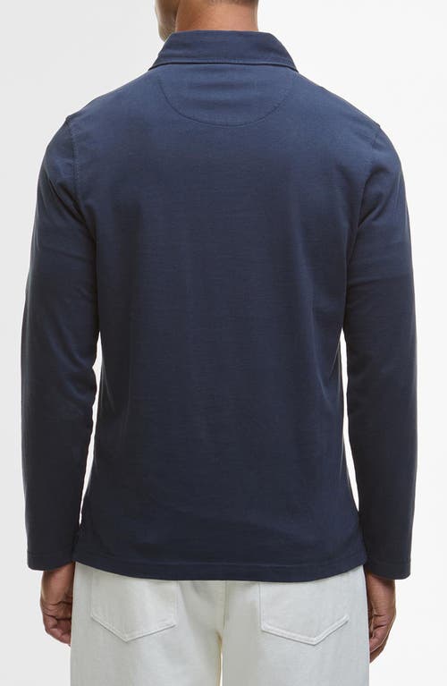 Barbour Margrove Tailored Fit Long Sleeve Cotton Polo In Blue