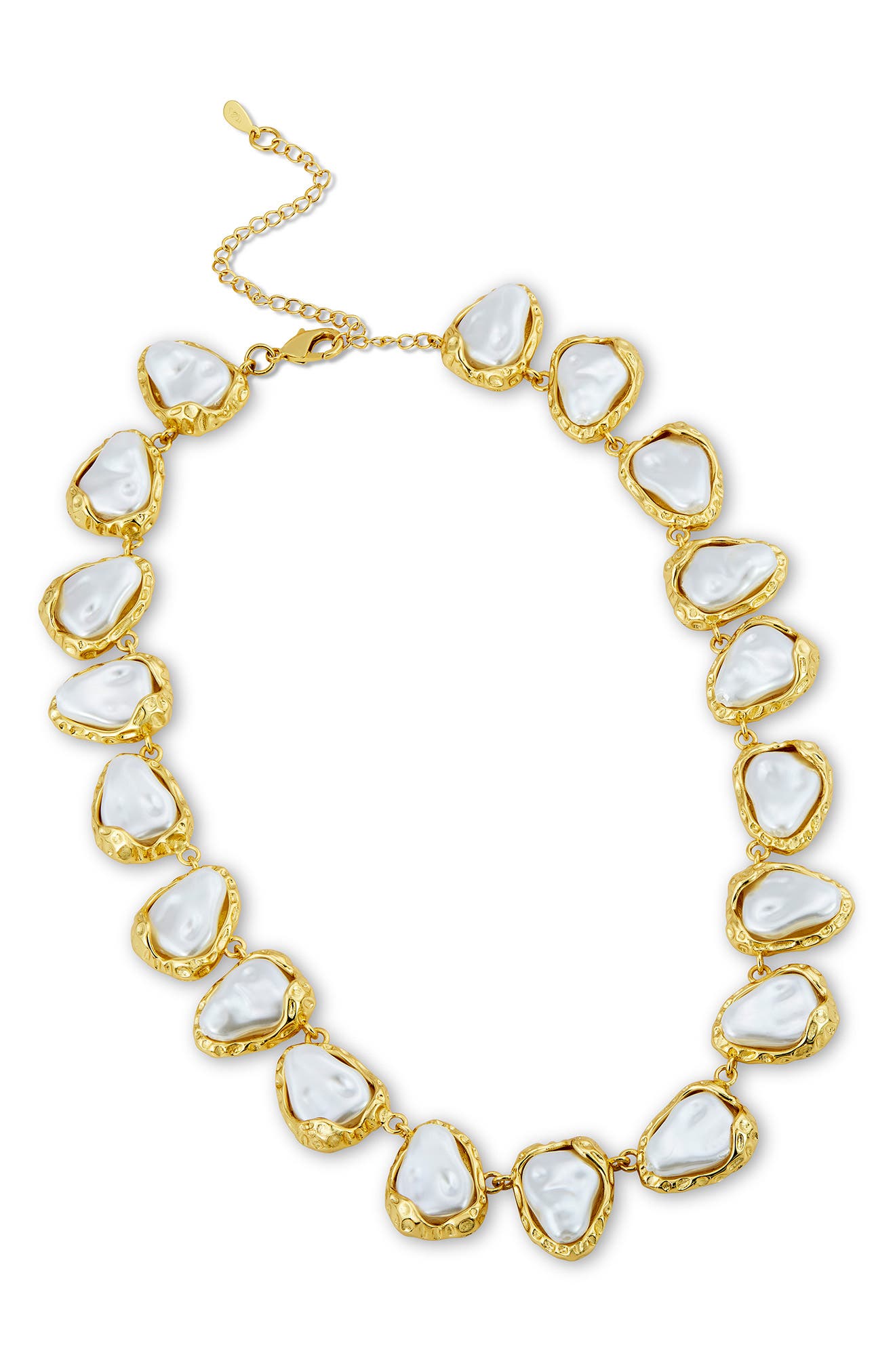SAVVY CIE JEWELS Baroque Sea Pebbles Imitation Pearl Collar Necklace