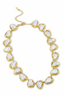 SAVVY CIE JEWELS Baroque Sea Pebbles Imitation Pearl Collar Necklace