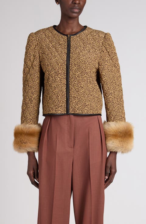 Micromacula Animal Print Quilted Silk Jacket