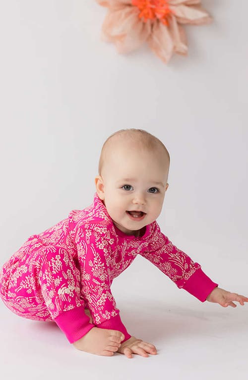 Mightly 100% Organic Cotton Print Snug Fit Baby Pajamas In Begonia