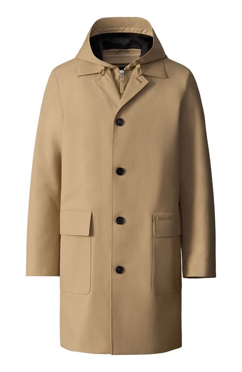 Mackage Mathias 3-in-1 Down Twill Balmacaan Coat In Light Camel