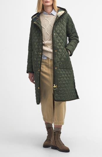 Barbour Harmby Hooded Quilted Coat In Multi