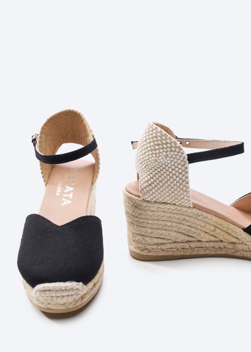 Viscata Reus Canvas Espadrille Wedges In Black