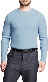 Billy Reid Martin Mini Waffle Crewneck Cotton & Cashmere Sweater