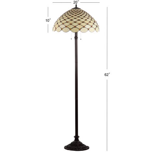 Jonathan Y Lee Tiffany-style 62" Led Floor Lamp, Bronze In Bronze