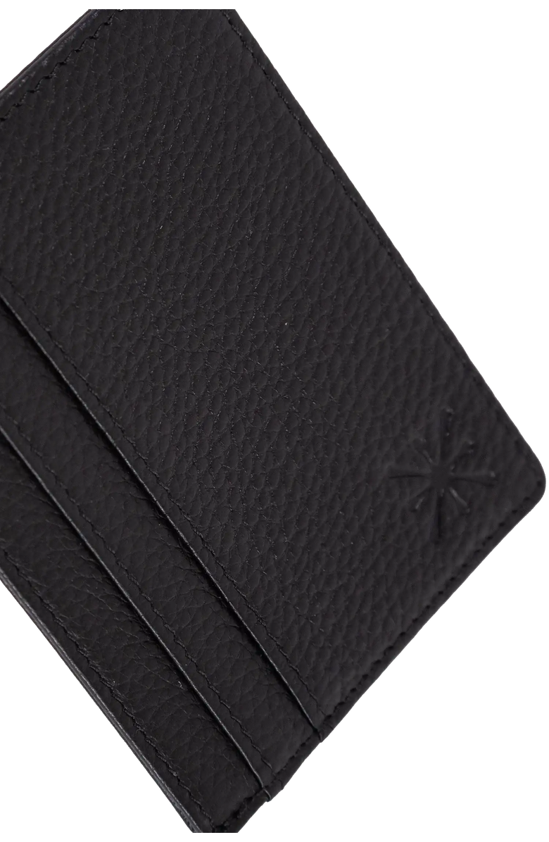 Esthera Leather Card Holder, Alternate, color, Black